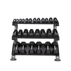3-Tier Horizontal Dumbbell Rack W/Oval Tubing