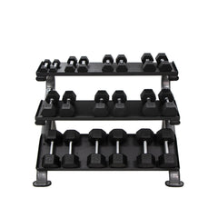3-Tier Horizontal Dumbbell Rack W/Oval Tubing