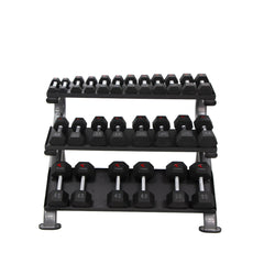 3-Tier Horizontal Dumbbell Rack W/Oval Tubing