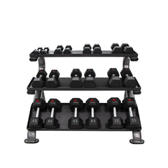 3-Tier Horizontal Dumbbell Rack W/Oval Tubing
