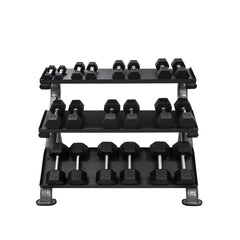 3-Tier Horizontal Dumbbell Rack W/Oval Tubing
