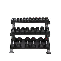 3-Tier Horizontal Dumbbell Rack W/Oval Tubing