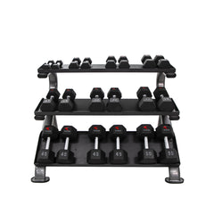 3-Tier Horizontal Dumbbell Rack W/Oval Tubing